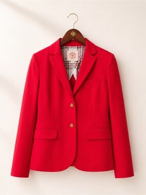 Brooks Brothers Red Fleece Red Blazer | Plaid Lining | Gold Buttons